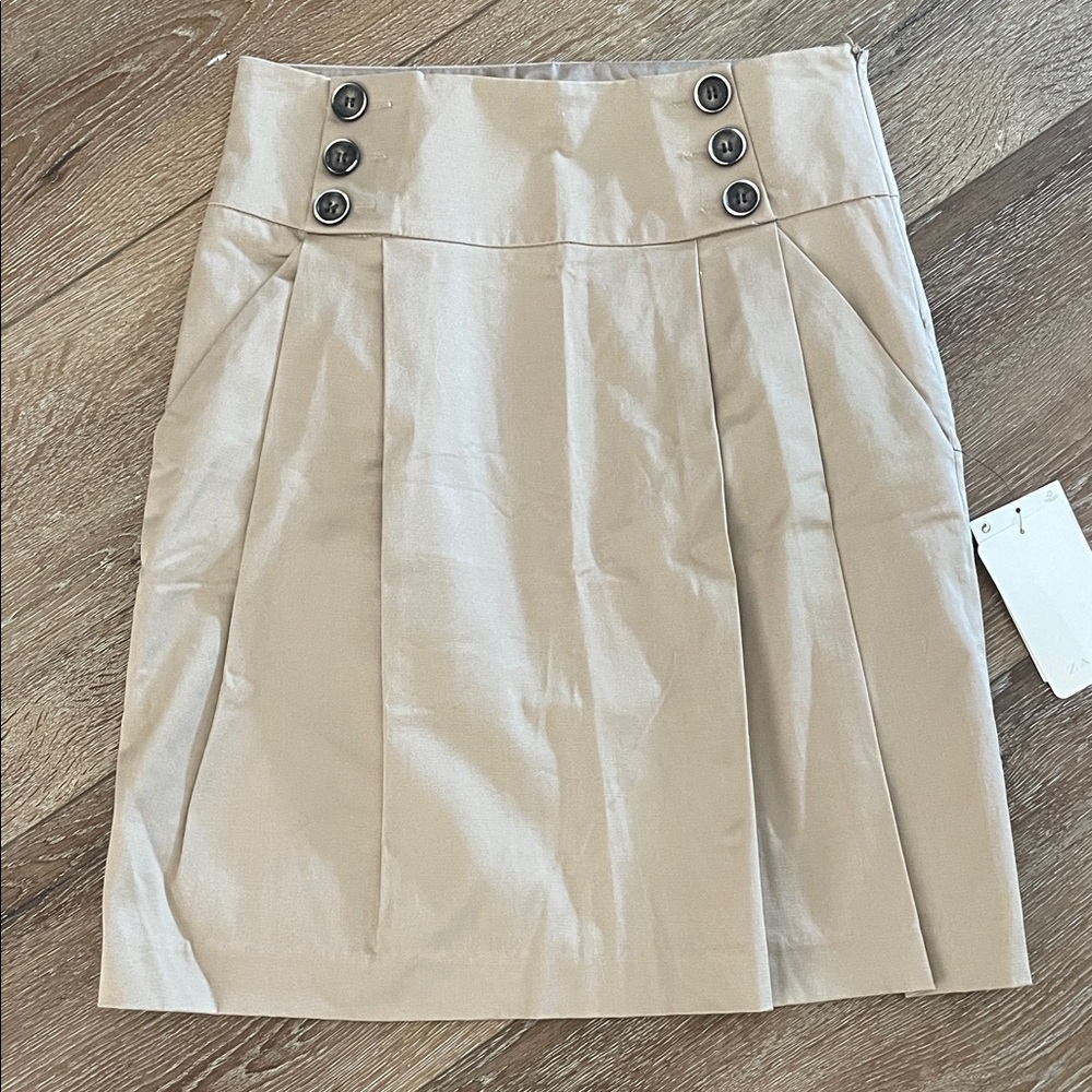 NEW Zara Pleated Cotton Blend Skirt